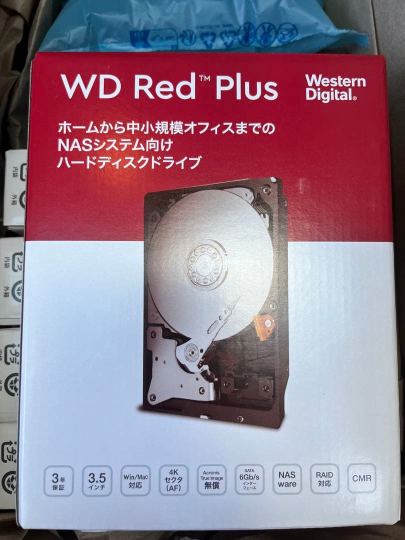 WD Red Plus 3.5インチ HDD WD40EFPX 5本