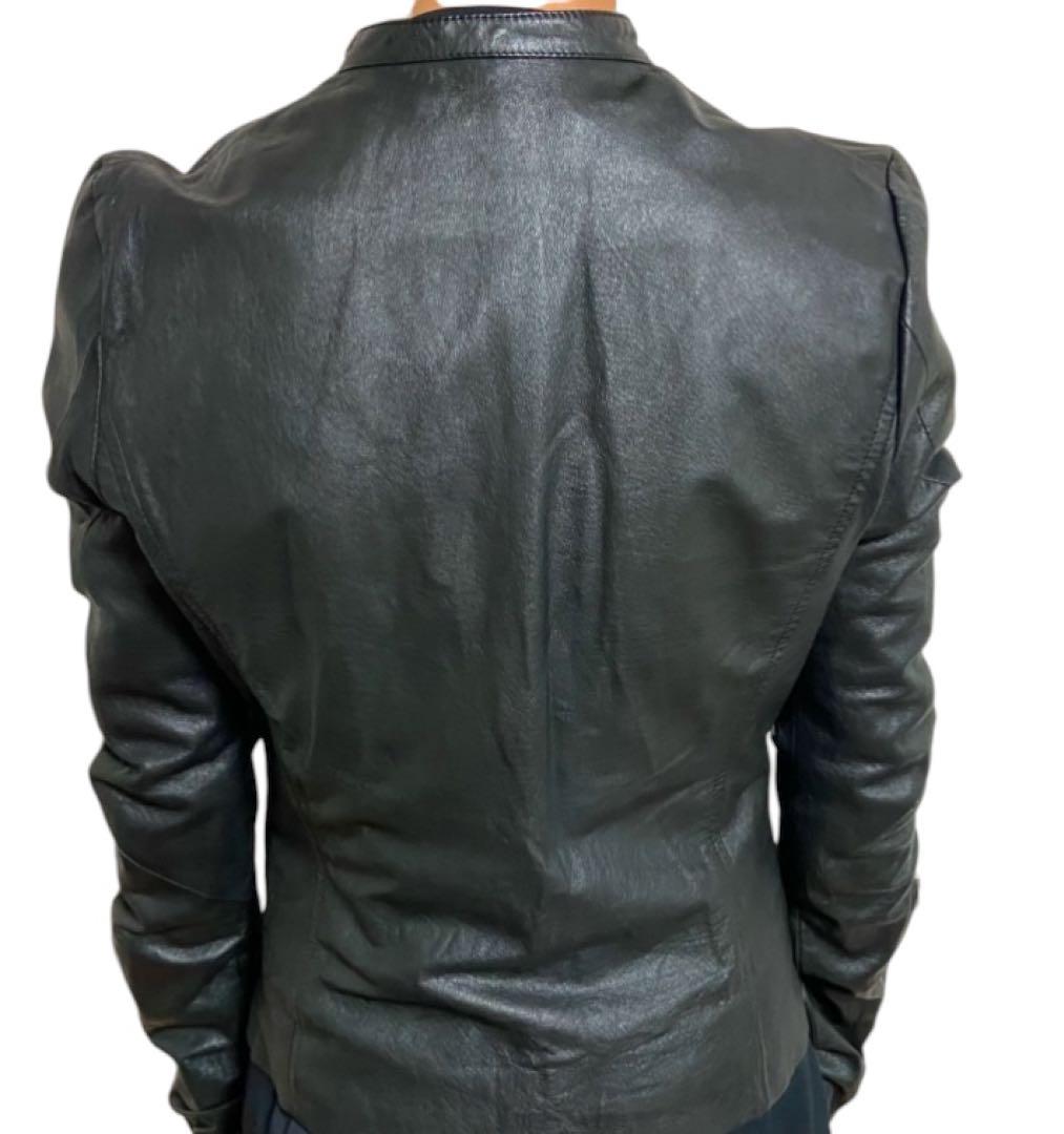 【EKAM エカム】変形 袖長 ライダース レザージャケット