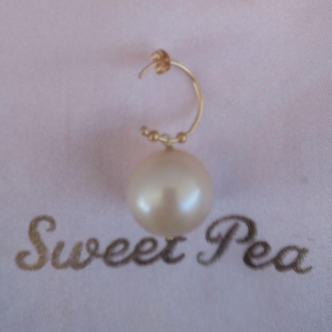【※最終価格※】スイートピー1.5㎝フープ シャンパンベージュ系淡水パール18㎜