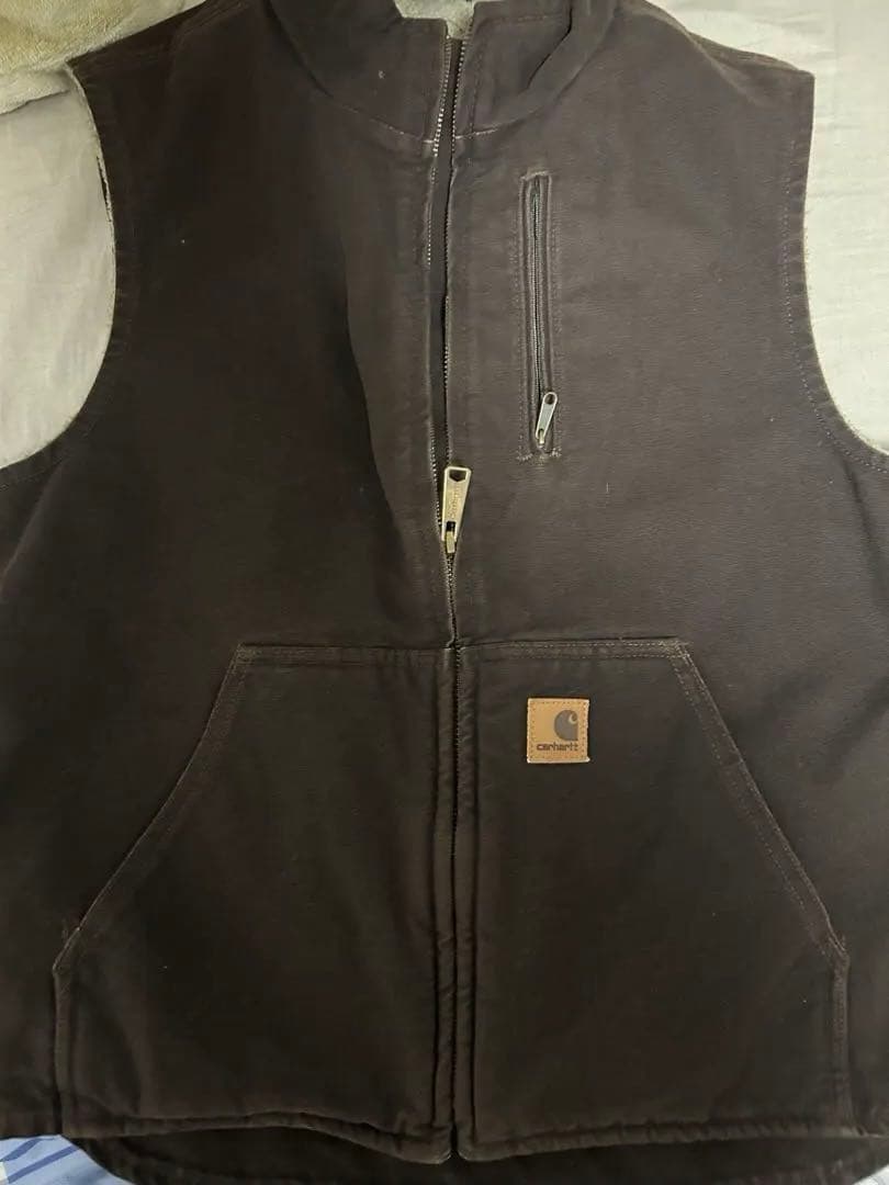 Carhartt ダークブラウン ベスト　made in Mexico USA製