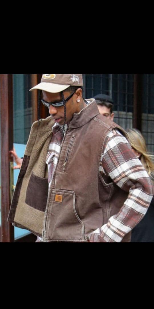 Carhartt ダークブラウン ベスト　made in Mexico USA製