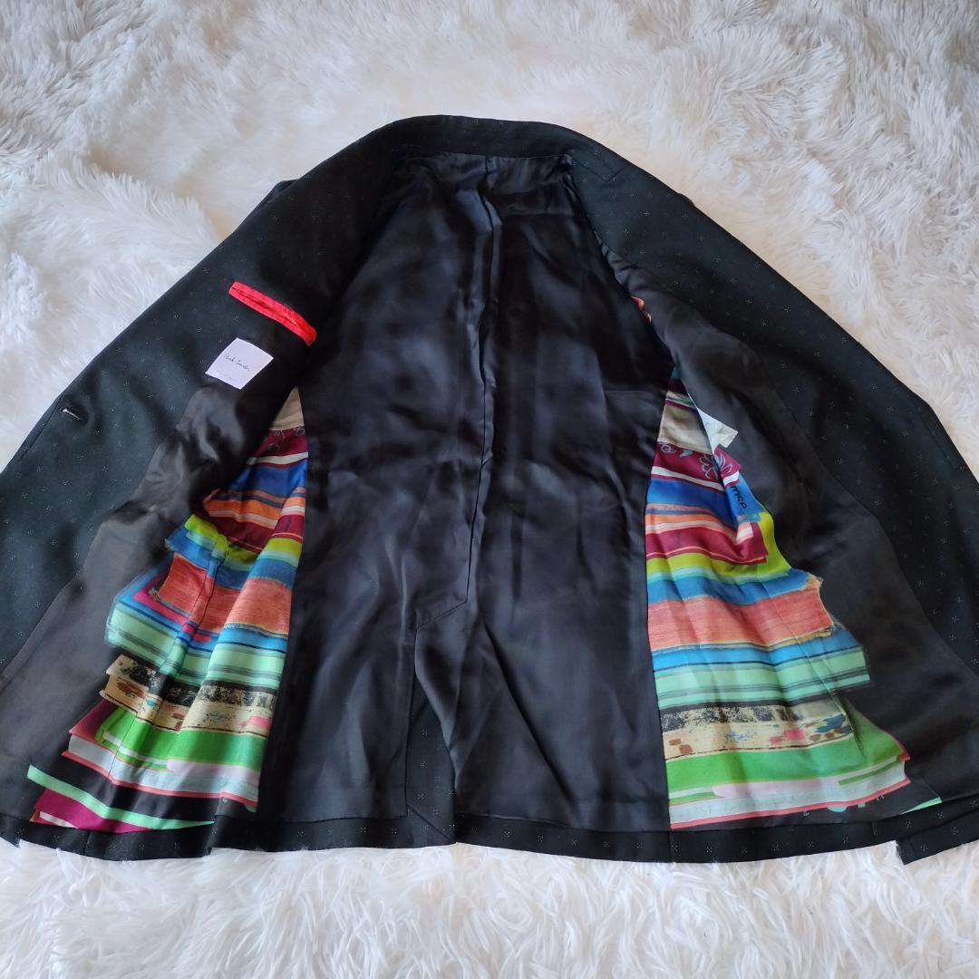 美品☆ポールスミス セットアップ スカートスーツ ブラック マルチカラー 本 L