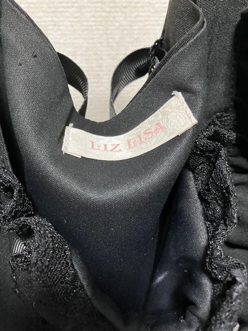 LIZLISA リズリサ ティアラリボンティアードワンピース ブラック