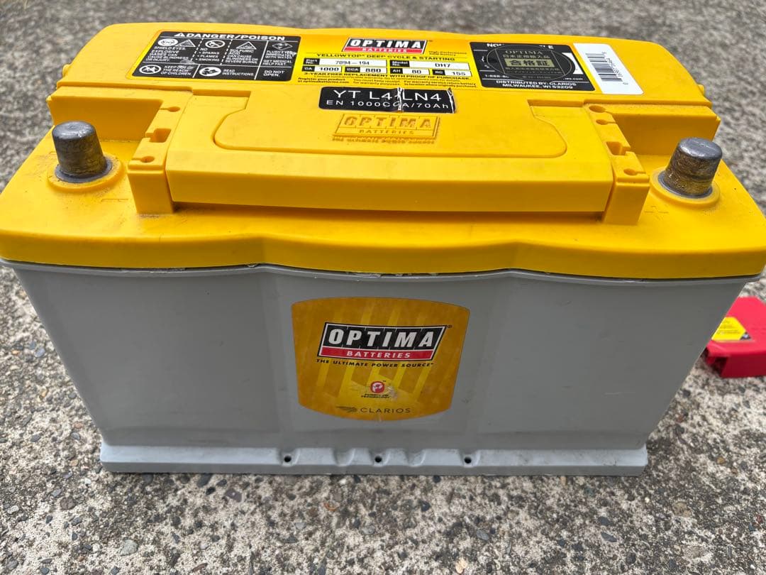 t*n様 JL ラングラー　オプティマ バッテリー イエロートップ YTL4-L