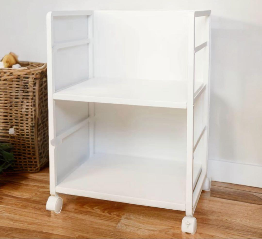 キッチン目隠し収納ラック ホワイト W42×D34×H60 キッチンワゴン 新品