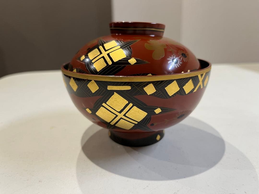 吸物椀　輪島塗木製　金箔　秀衡模様　浄法寺　蒔絵【写真の確認をお願いします】