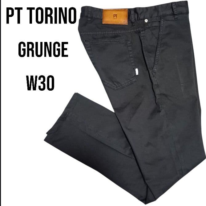 PT TORINO Grunge ブラック コットンスラックス チノパン 30