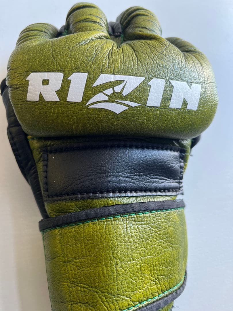 RIZIN オープンフィンガーグローブ オリーブグリーンSサイズ