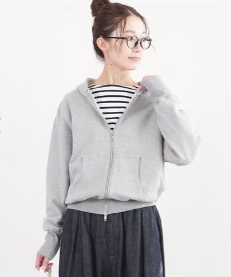 【新品値札付き】SOLAMONAT ふわりと裏毛ヴィンテージジップパーカー