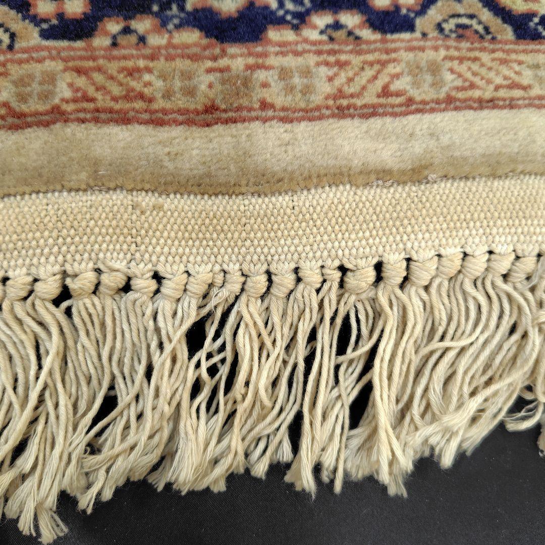 【花アラベスク】パキスタン絨毯　ウール手織り　ヴィンテージ　オレンジベージュ