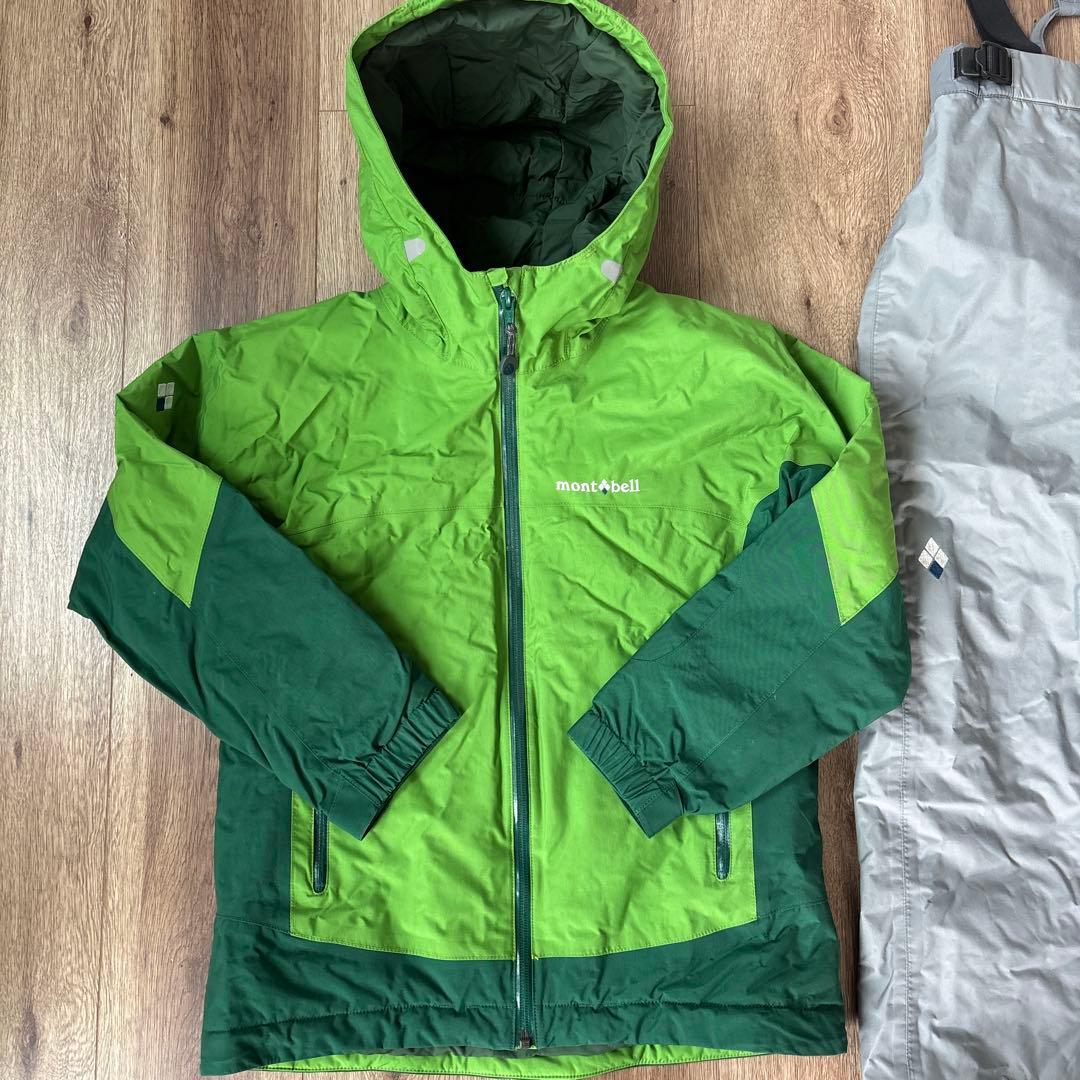 モンベル　mont-bell 子供用スキーウェア上下セット　グリーン　140㎝