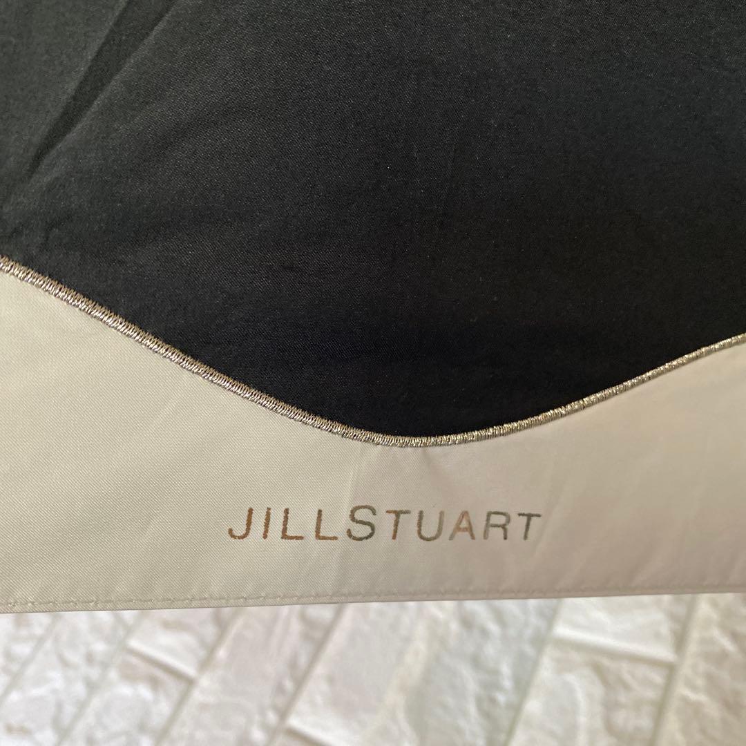 新品JILL STUART 折りたたみ日傘 ブラック/ホワイト　ジルスチュアート