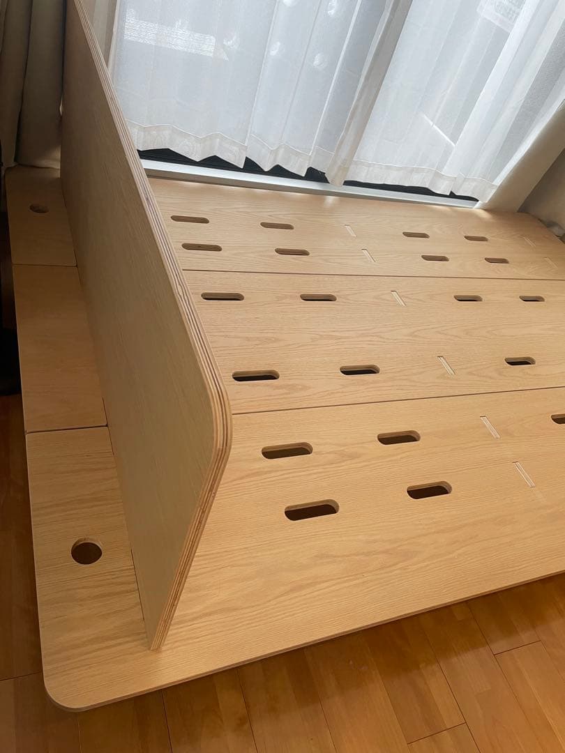 【mikoさん購入予定】コアラ　木製ダブルベッドフレーム スリットデザイン