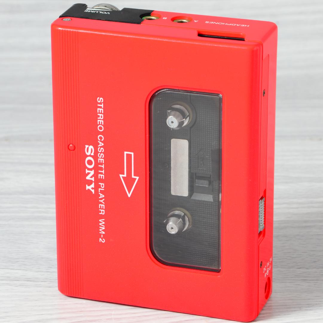 SONY WALKMAN WM-2 カセットウォークマン レッド 電池ボックス等