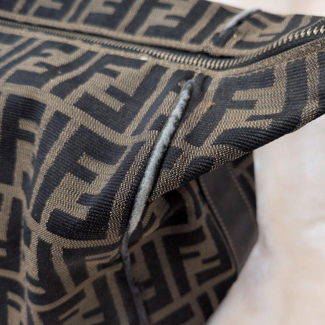 状態難 FENDI フェンディ ズッカ 柄バニティバッグ ブラウン 茶