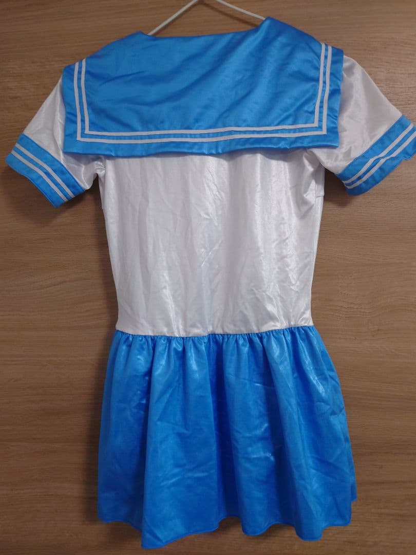 コスメイトオリジナル　スーパーウェット生地セーラーレオタード半袖　Mサイズ　水色