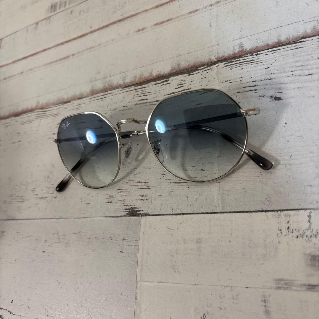 Ray-Ban ラウンド型サングラス シルバー/グレー