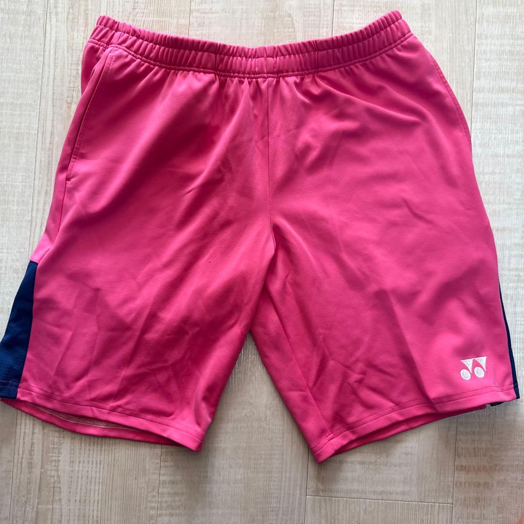 ヨネックス ピンクパンツ サイドネイビー