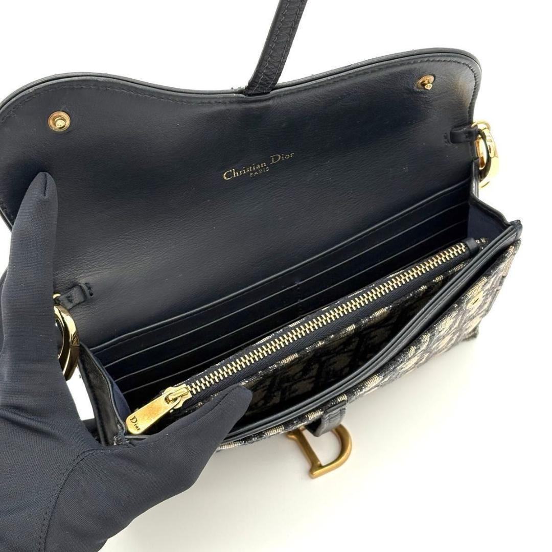 ディオール オブリーク ジャカード サドル チェーンウォレット 1435