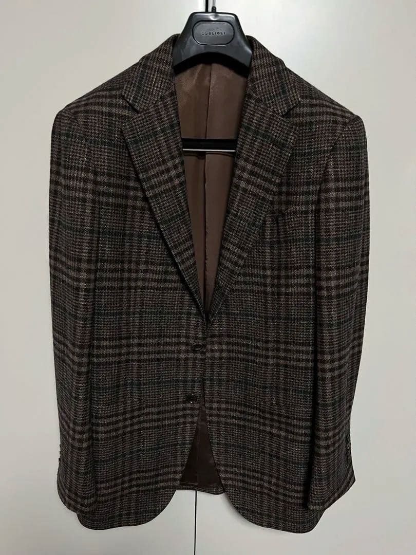 タイムセール　美品　カスタムテイラービームス　ツィードジャケット　46　ブラウン