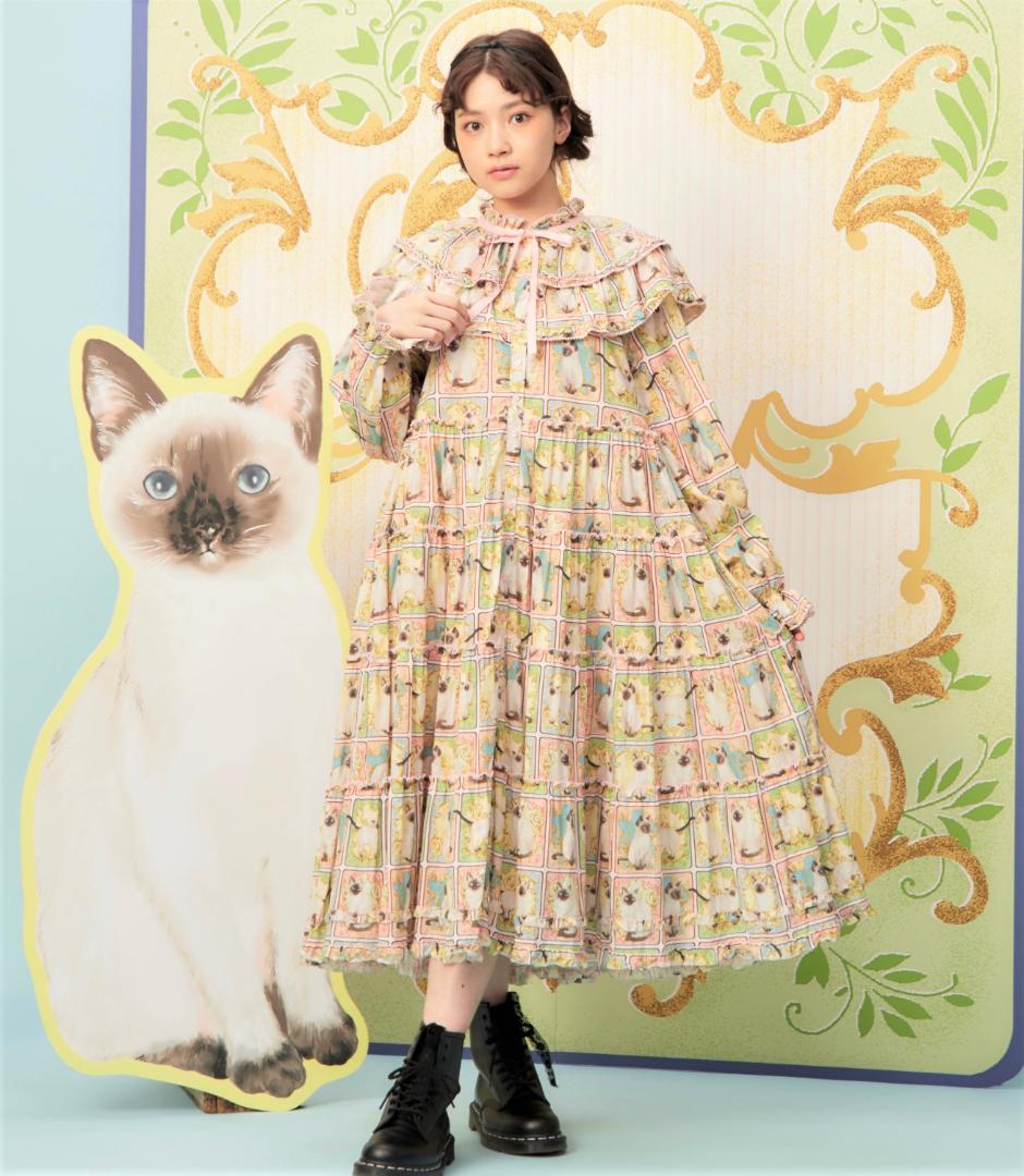 タグ付き♥シャムカドレptダブルフリルワンピalcaliアルカリピンクハウス