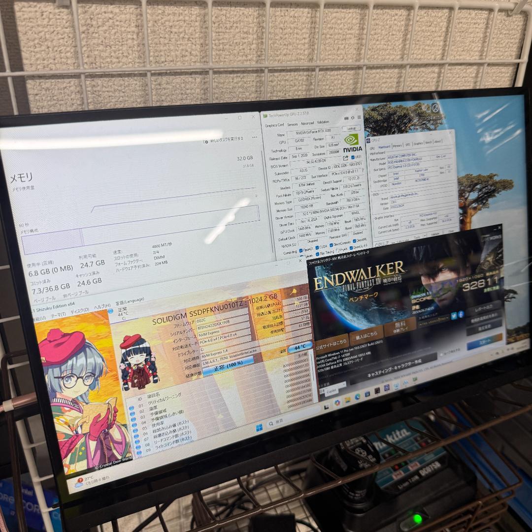 ゲーミングPC 14700F/RTX3080/32GB/新品NVMe 1TB