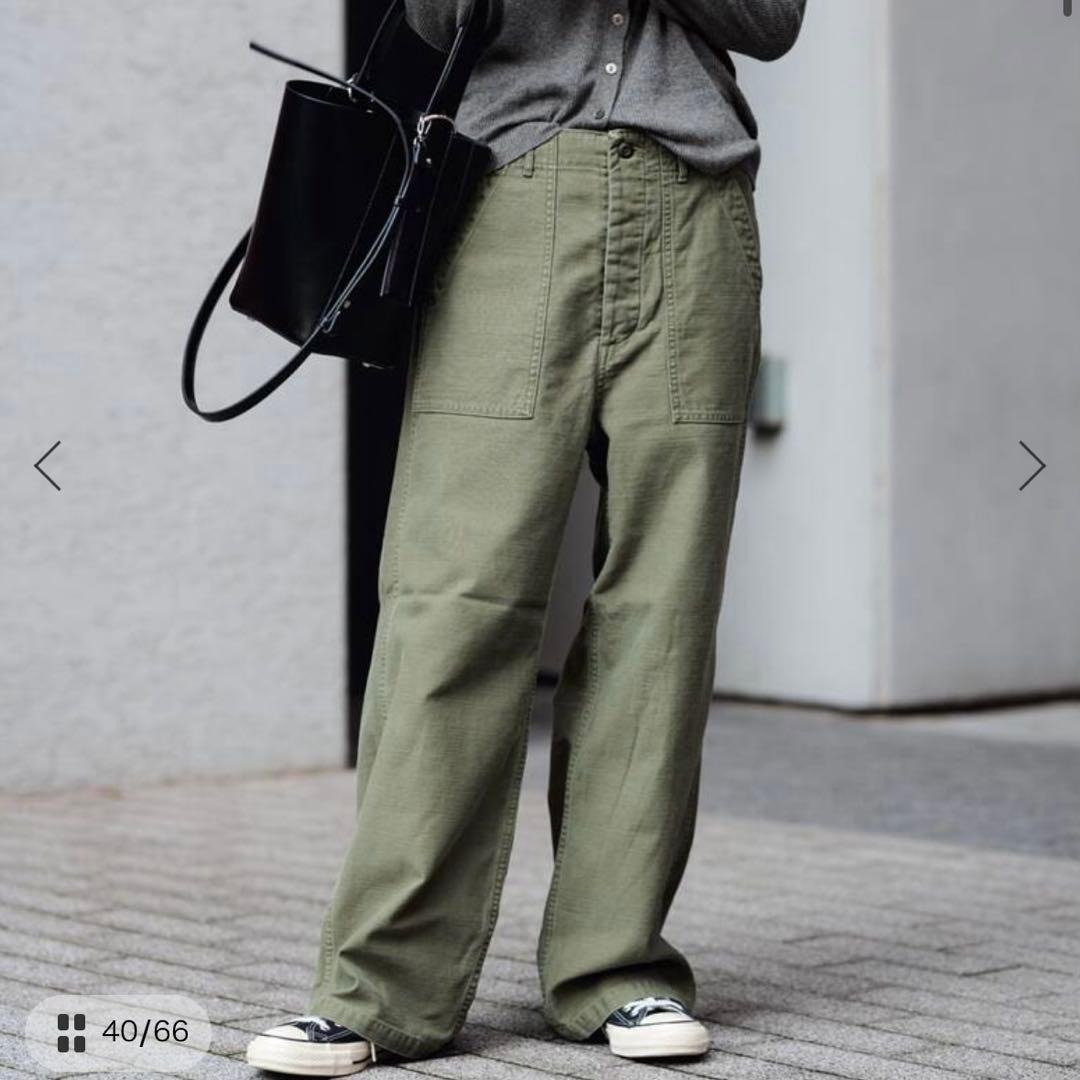 FRAMeWORK ミリタリースラブバックサテンベイカーパンツ