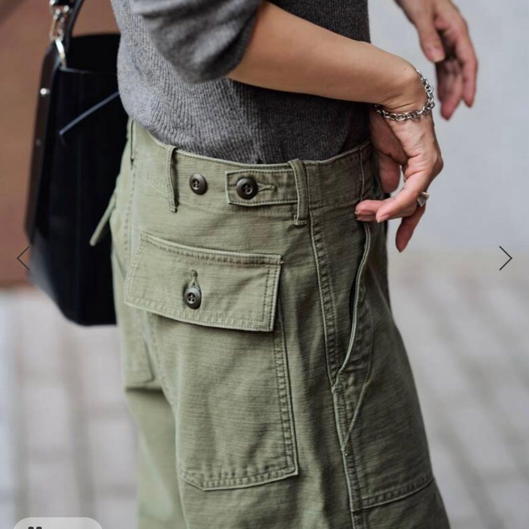 FRAMeWORK ミリタリースラブバックサテンベイカーパンツ