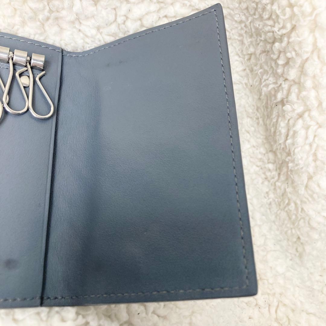 美品BOTTEGA VENETA 6連キーケース マキシイントレチャート グレー