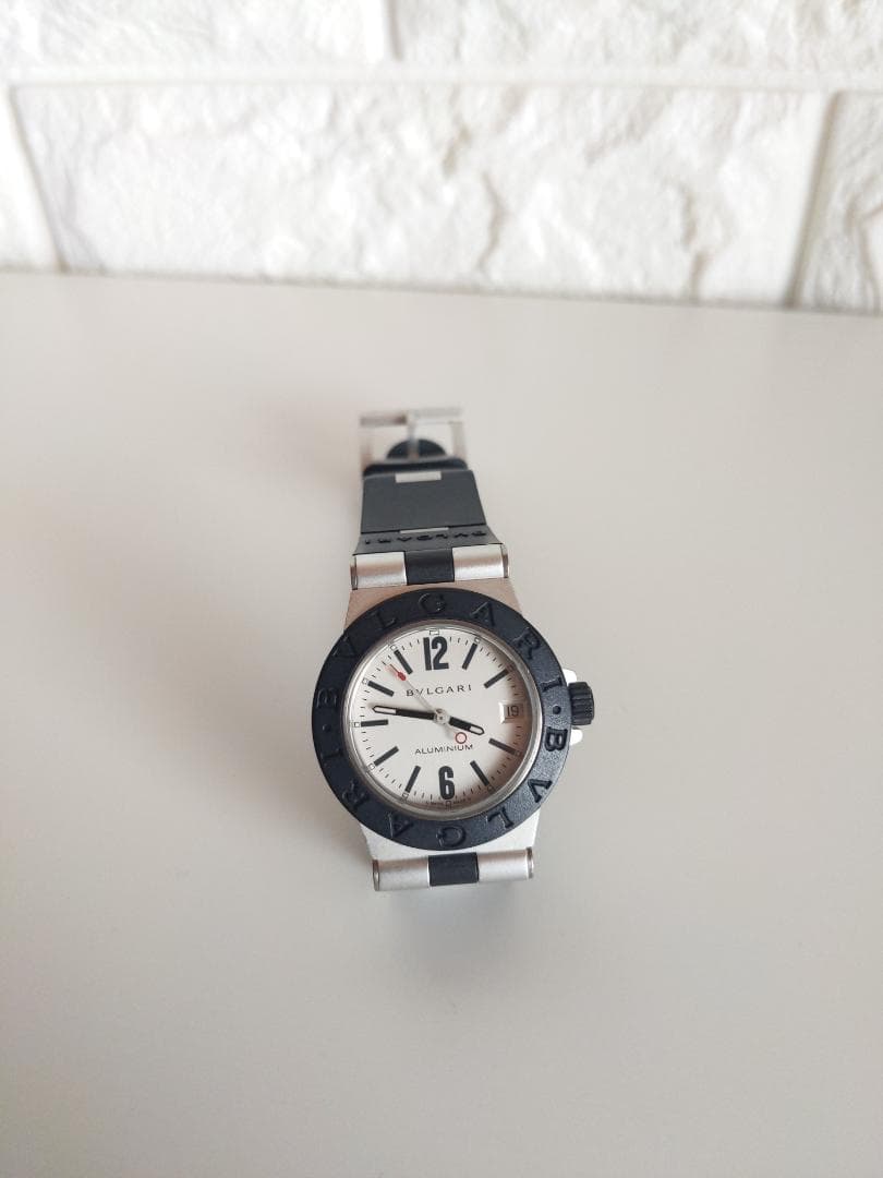 BVLGARI シルバー ブラック 時計 ラバーベルト【人気】【美品】