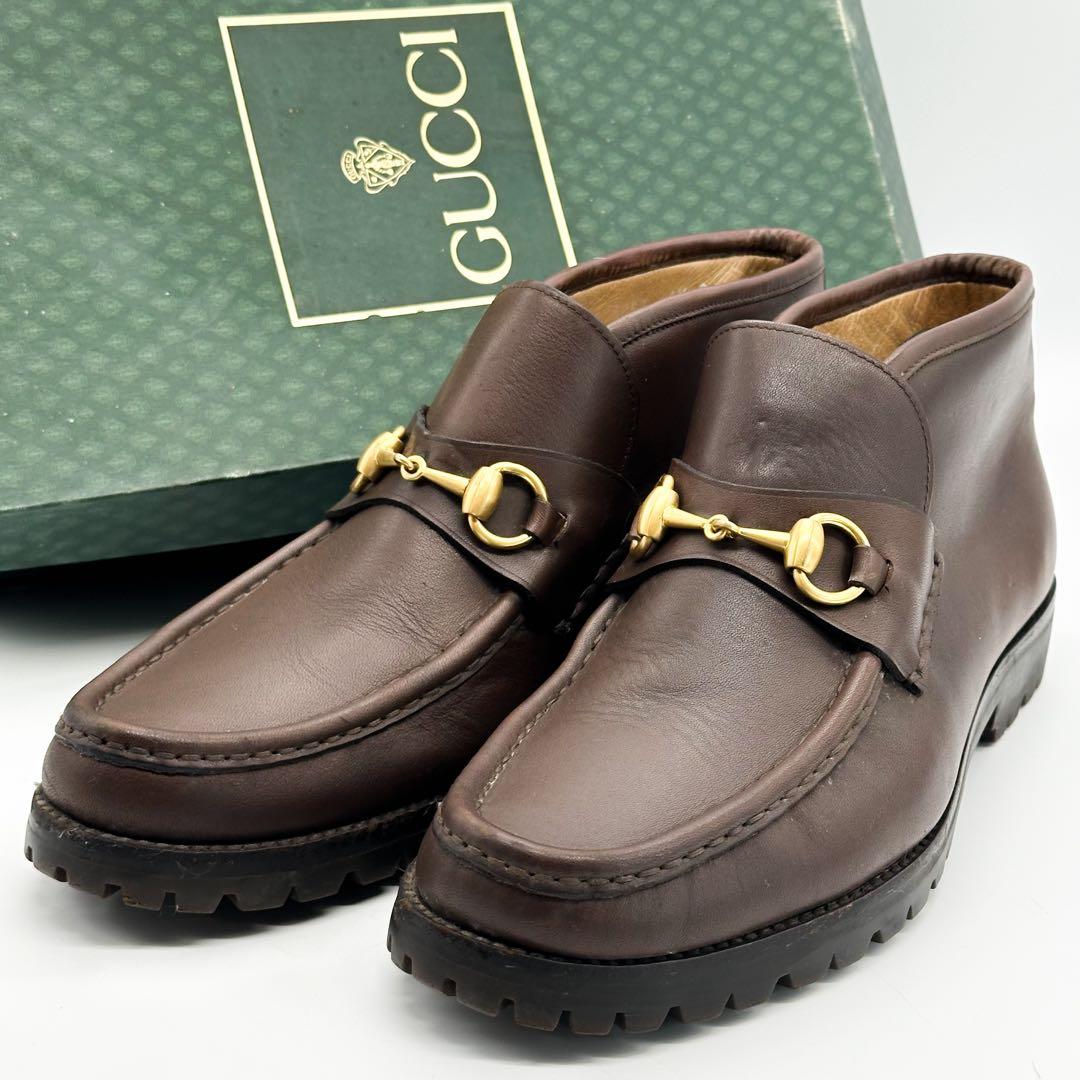 【箱付き】グッチ ホースビット ショートブーツ ローファー レザー シューズ
