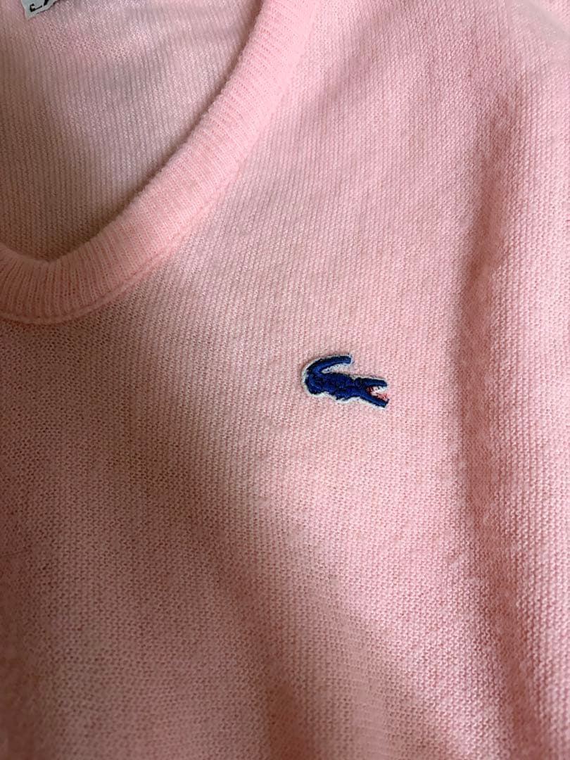 70s Lacoste ピンク アクリルニット