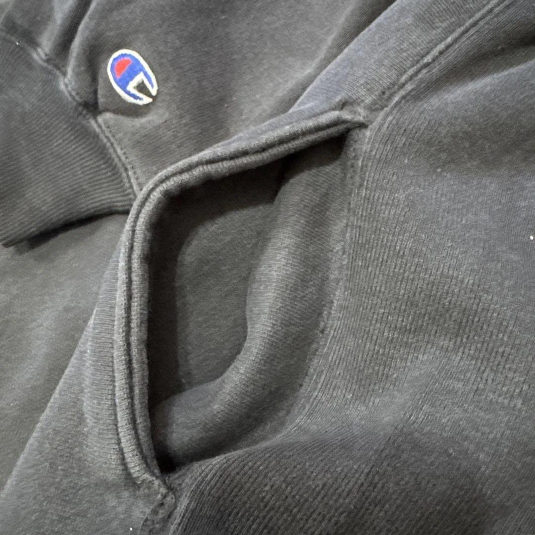 90s 刺繍タグ　champion スナップ　カーディガン　黒　XL USA