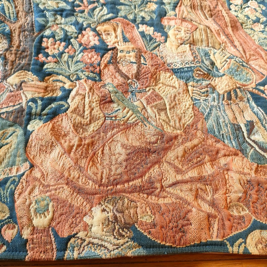 ヴィンテージ メイドインフランス タペストリー のれん　棒通し・棒付き