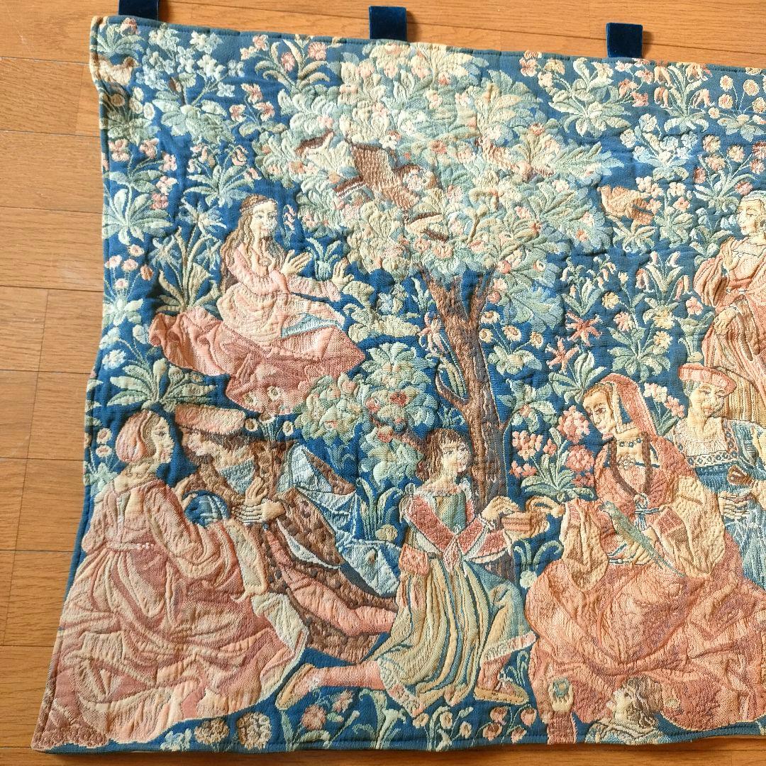 ヴィンテージ メイドインフランス タペストリー のれん　棒通し・棒付き