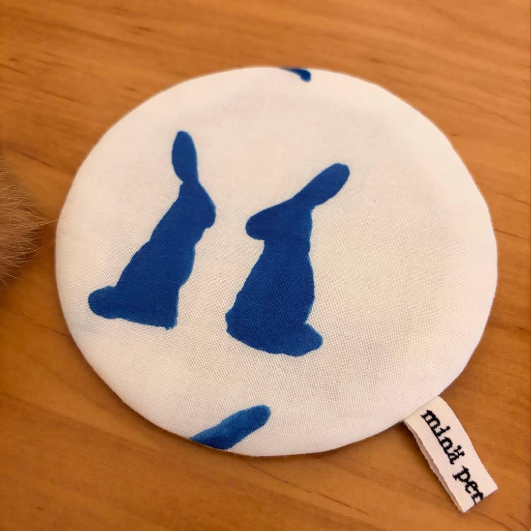 北欧ヴィンテージ チークのモフモフうさぎさん 【ミナペルホネンのおまけ付き】