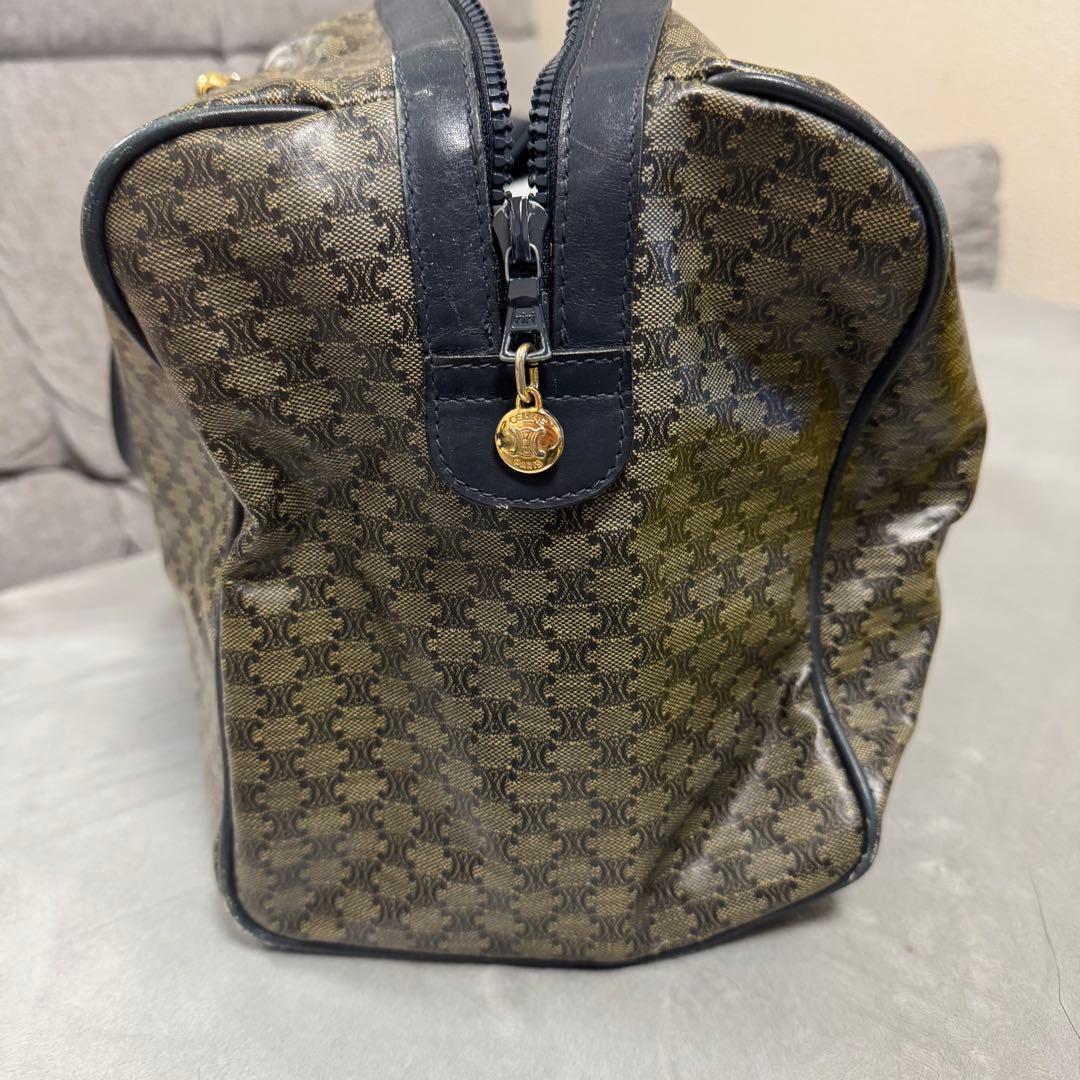 セリーヌ　ヴィンテージ　美品　ボストンバッグ　PVC×レザー　riri