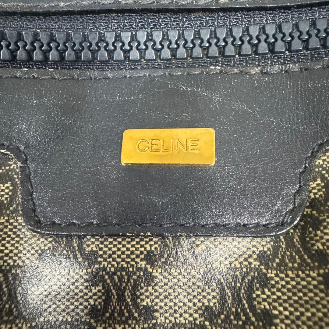 セリーヌ　ヴィンテージ　美品　ボストンバッグ　PVC×レザー　riri