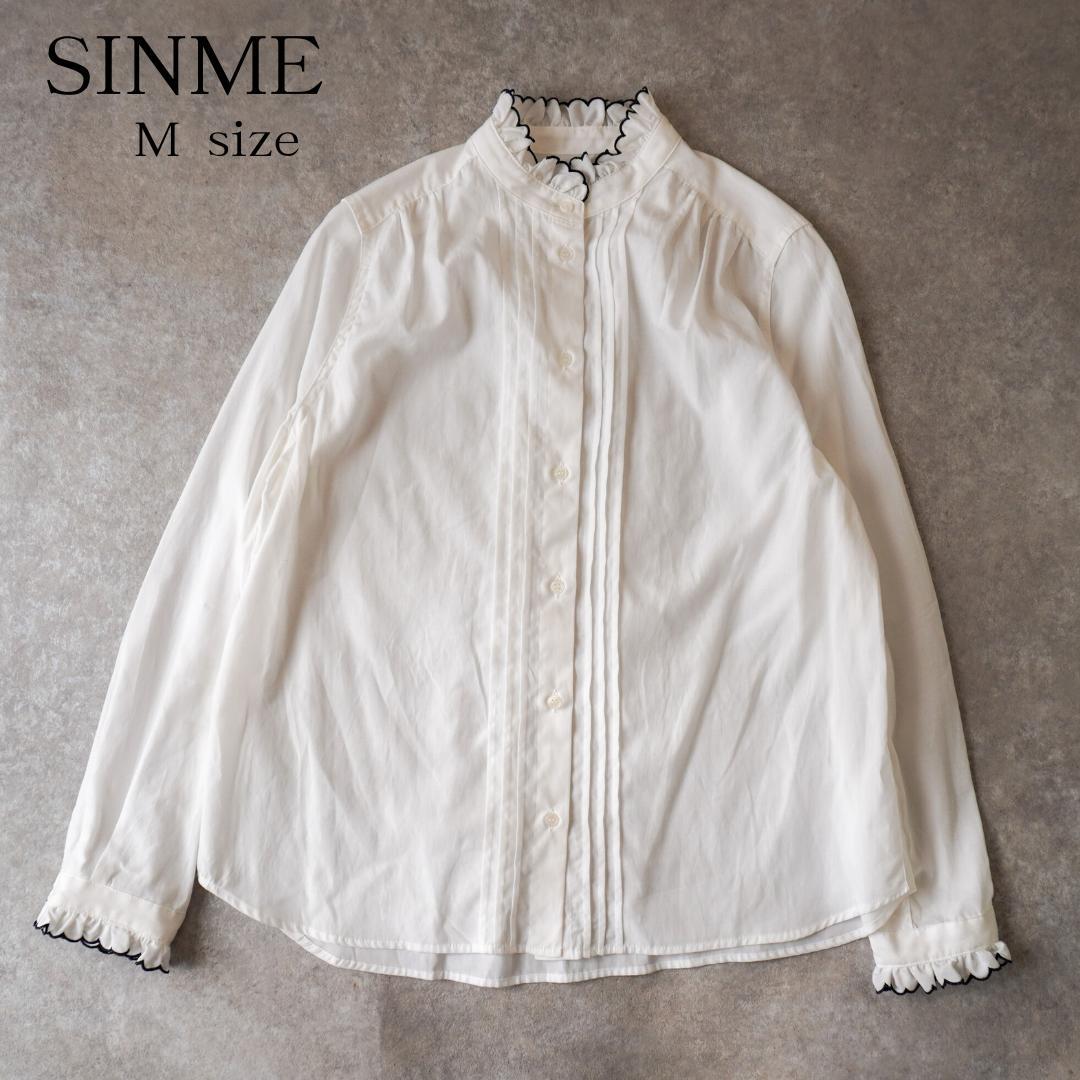 SINME スカラエンブロイダリーシャツ M 洗える ウォッシャブル