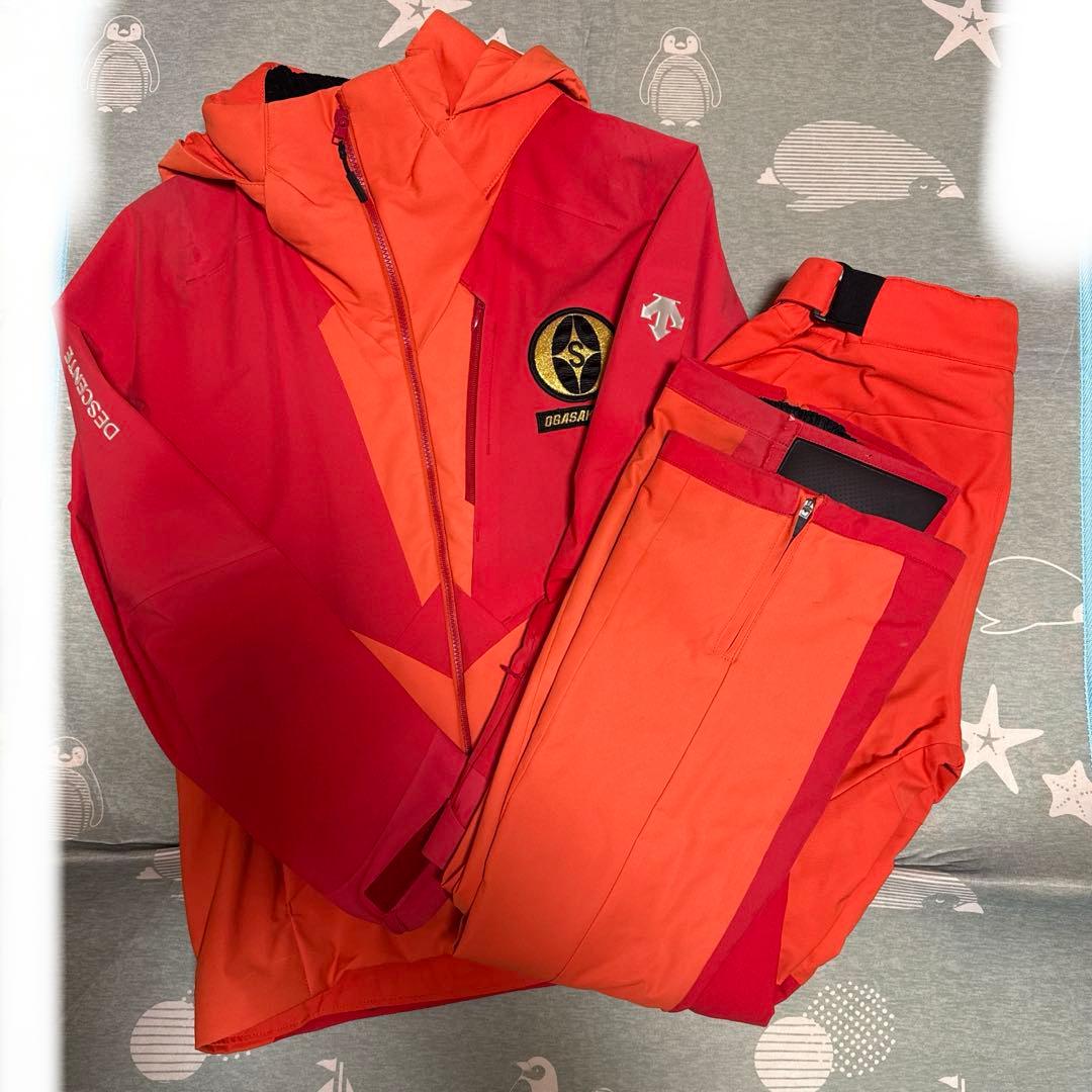 OGSAKA スキーウェア 上下 上着Mサイズ・パンツ Lサイズ オレンジ／赤