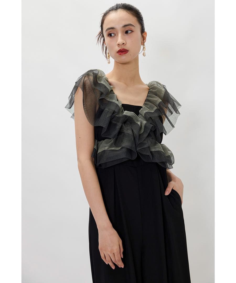 【新品】フリルオールインワンパンツ 2点セットボレロ パンツドレス 結婚式