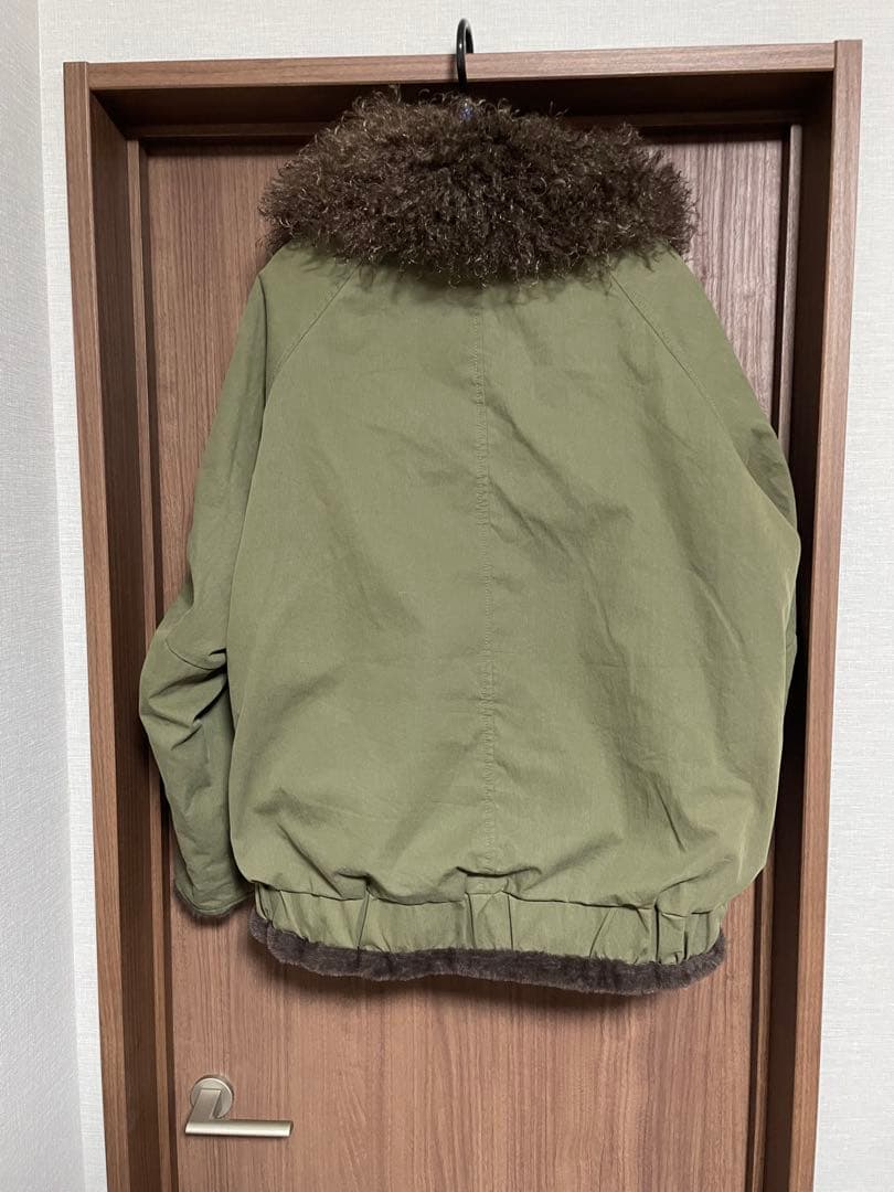 IAM イアム　ボア襟ジップブルゾン　カーキグリーン