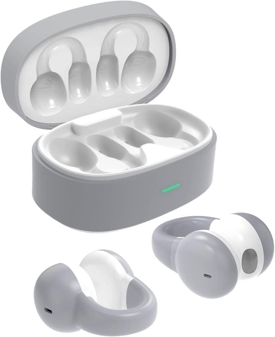 ワイヤレスイヤホン イヤーカフ型 グレー