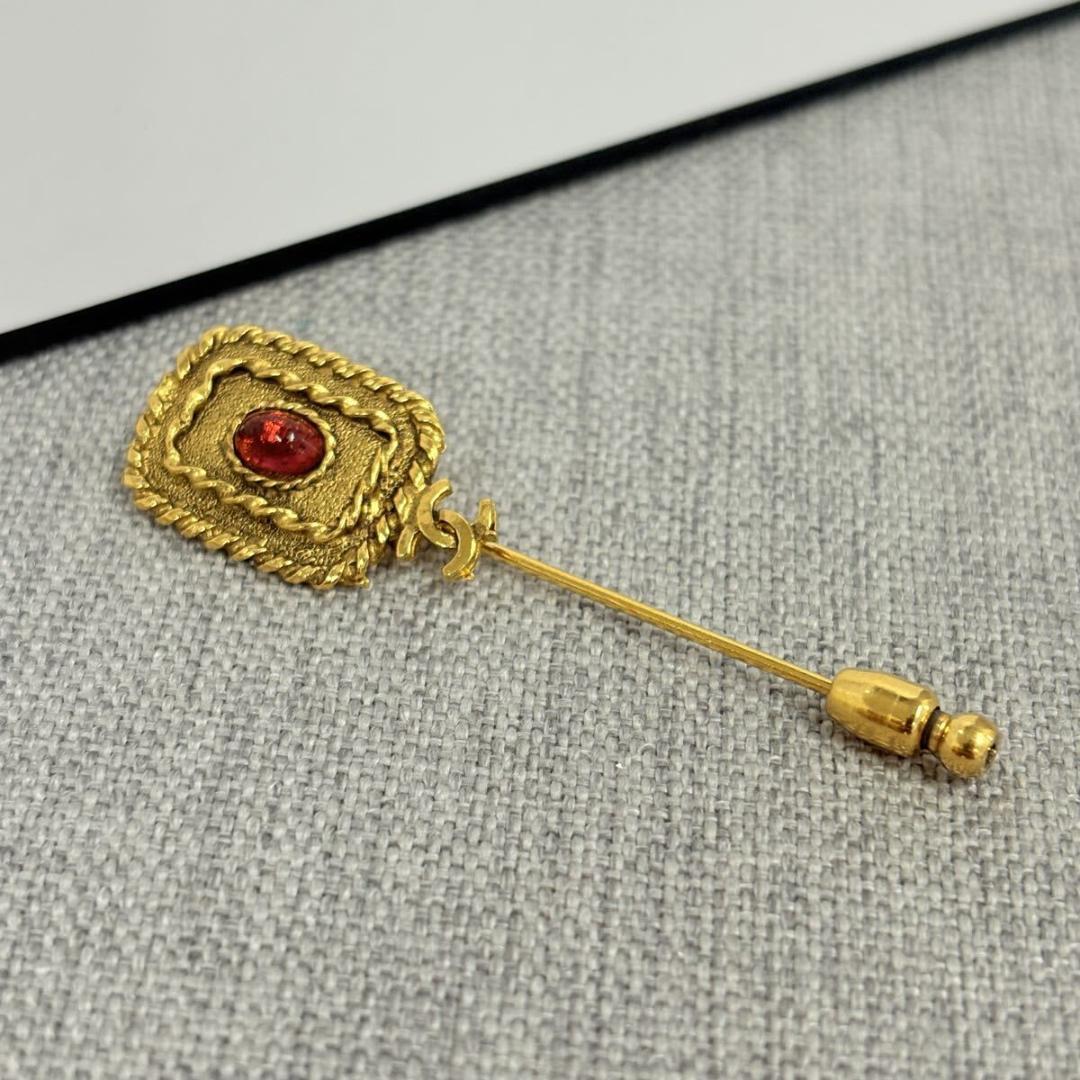 CHANEL シャネル ストーン ピンブローチ ヴィンテージ アクセサリー