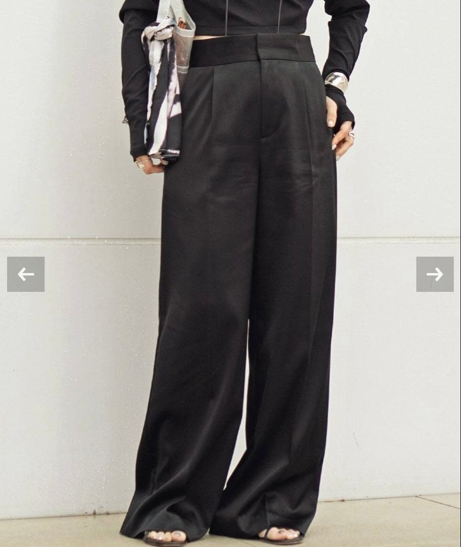 AP STUDIO サテンタックパンツ