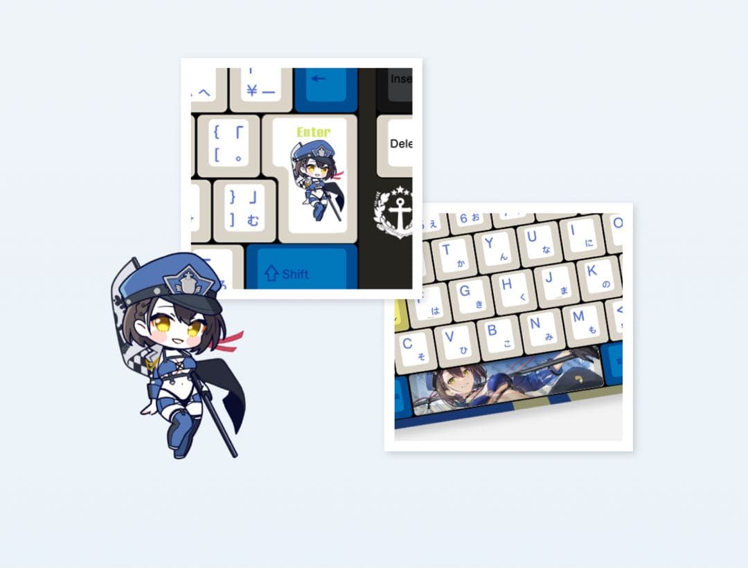 アズレン×ふもコレ ボルチモアモデル キーボード ローズ軸VARMILO