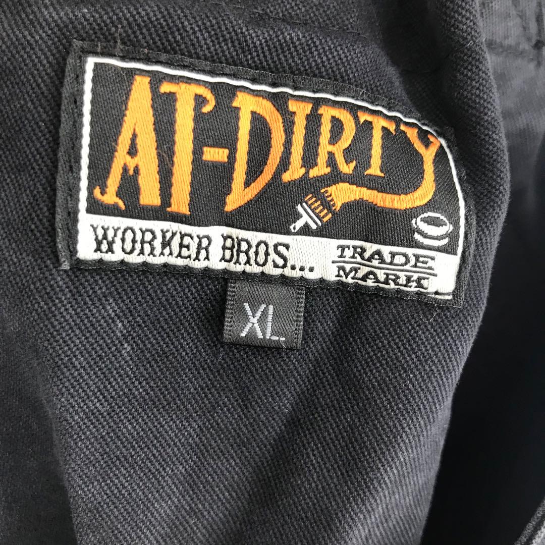 アットダーティー　オーバーオール　XL　オールインワン　つなぎ　ブラック