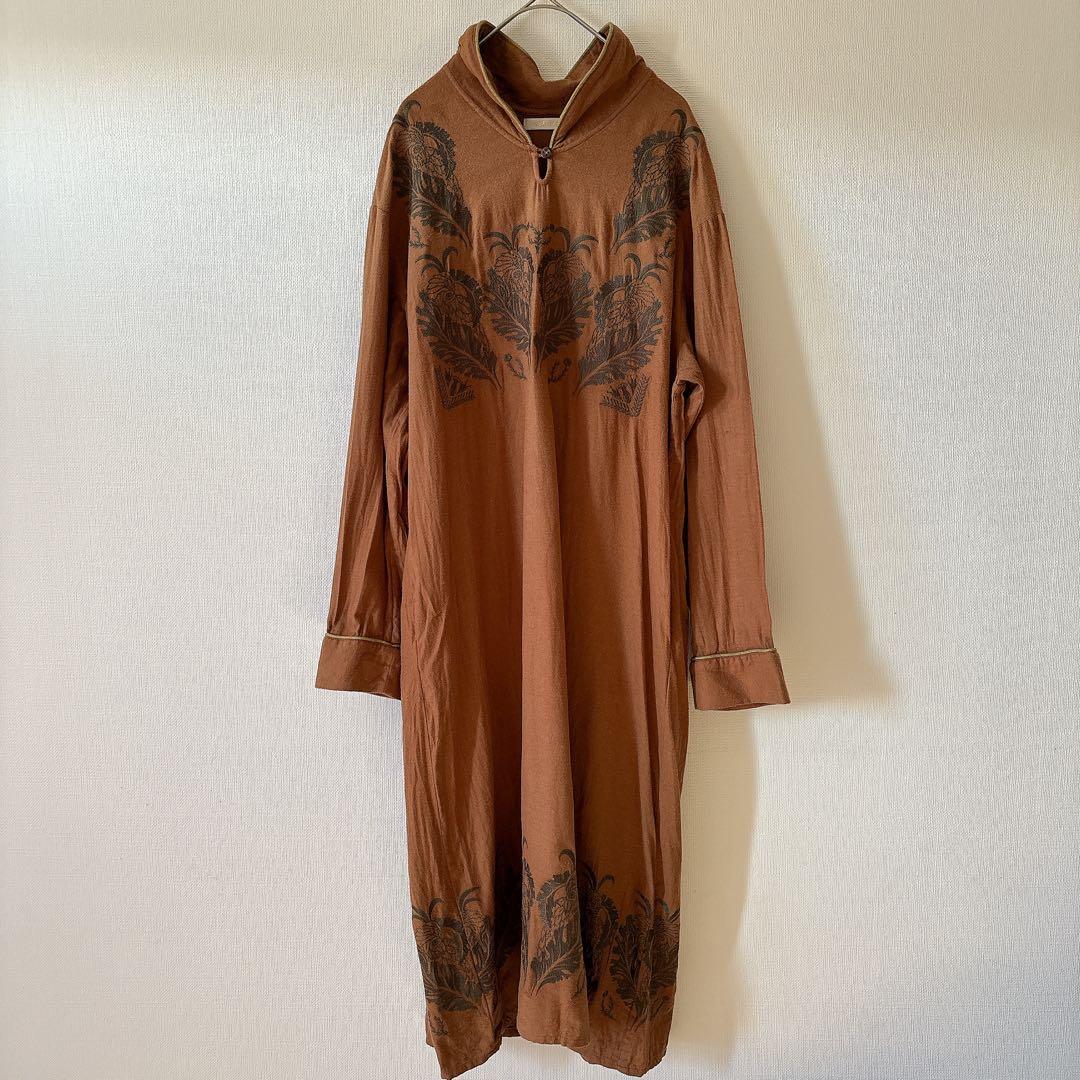 ✔️ didizizi ディディジジ オウム刺繍 ネルOP ワンピース ロング