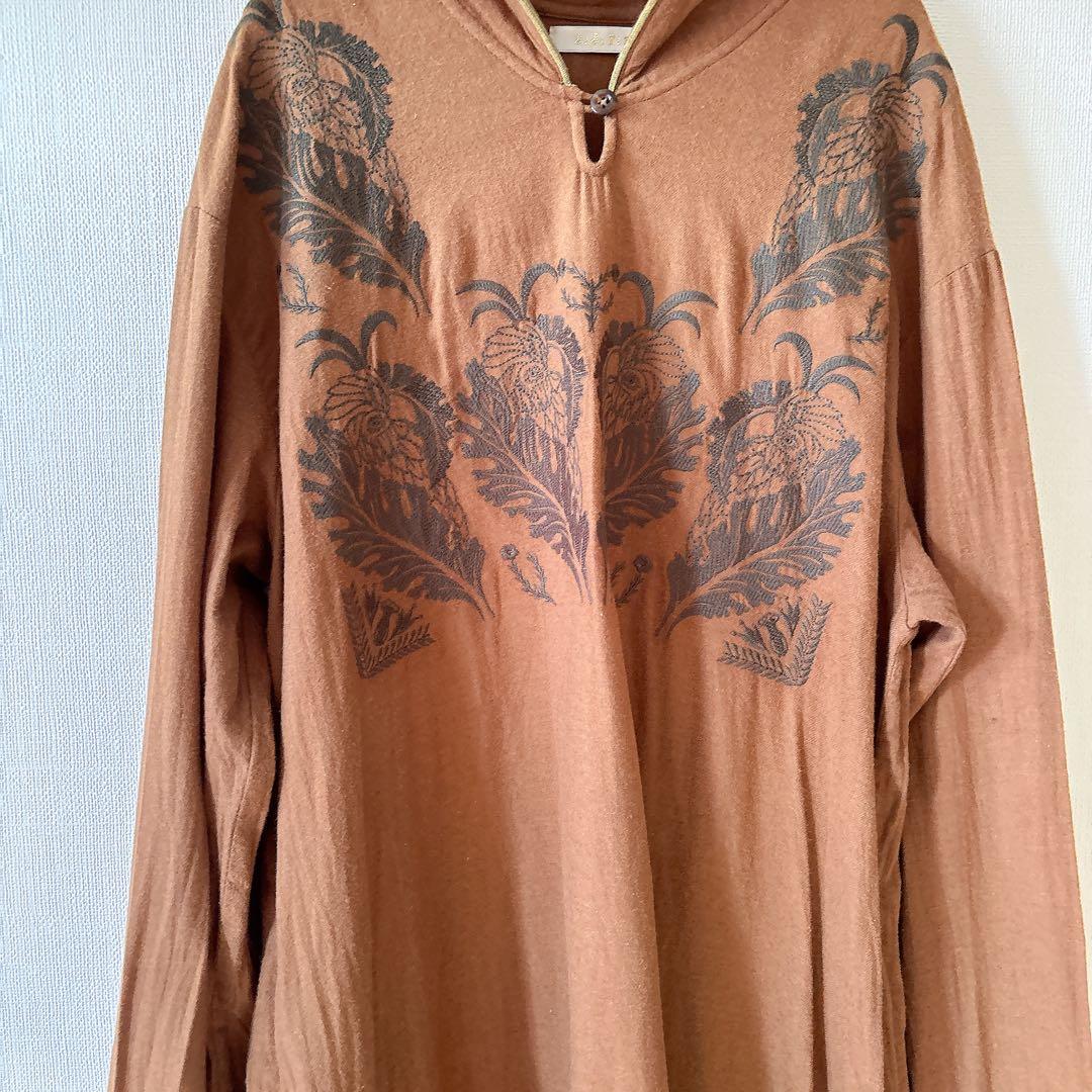 ✔️ didizizi ディディジジ オウム刺繍 ネルOP ワンピース ロング