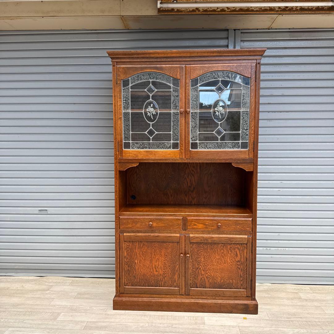 三越家具 Brugge ブルージュ 食器棚 飾り棚 ステンド